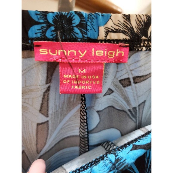 Sunny Leigh Palazzo Multicolor Polyester Mid Rise Stretch Comfort Waist Pant M - Picture 6 of 11